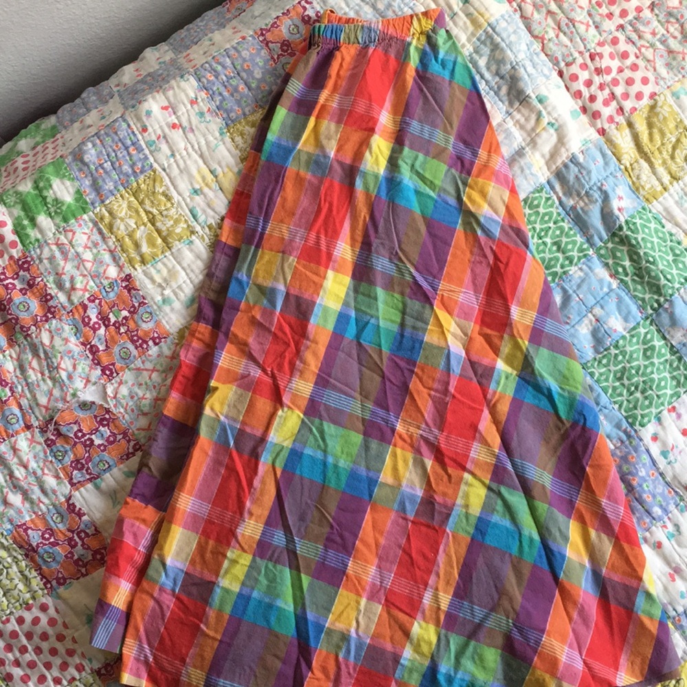 Vintage Albee Rainbow Plaid Midi Skirt!!